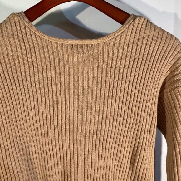 Wild Fable Long Sleeved Ribbed Crop Sweater Brown Size XL - NWT - Picture 5 of 9